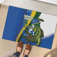 Solomon Islands Independence Day Rubber Doormat Happy 7 July Crocodile Flag Style