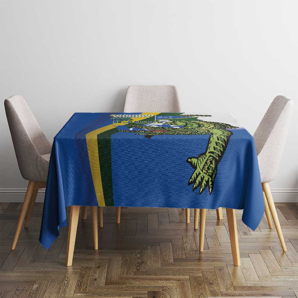 Solomon Islands Independence Day Tablecloth Happy 7 July Crocodile Flag Style