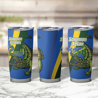 Solomon Islands Independence Day Tumbler Cup Happy 7 July Crocodile Flag Style