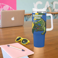 Solomon Islands Independence Day Tumbler With Handle Happy 7 July Crocodile Flag Style