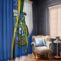 Solomon Islands Independence Day Window Curtain Happy 7 July Crocodile Flag Style