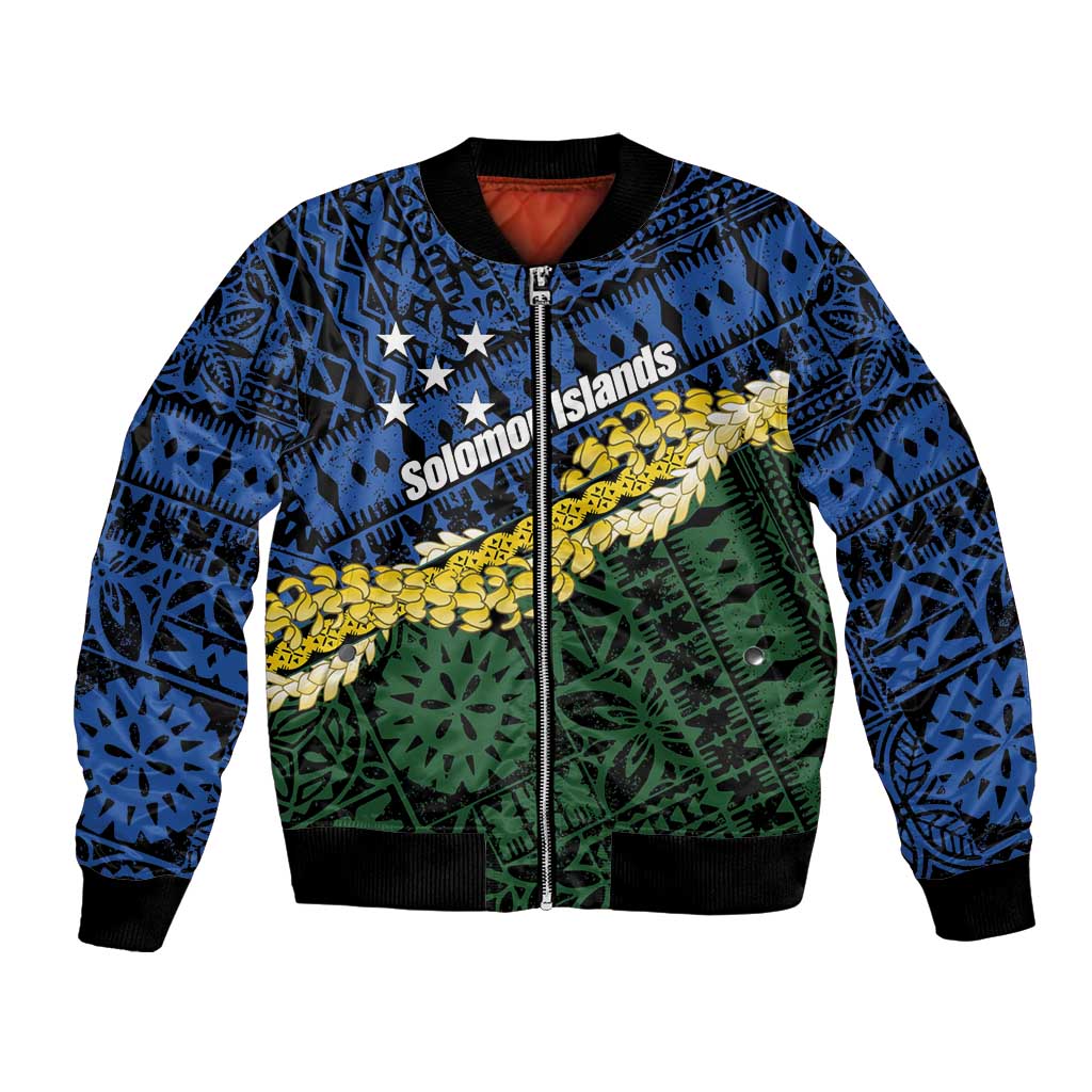 Halo Olaketa Solomon Islands Tapa Pattern Bomber Jacket