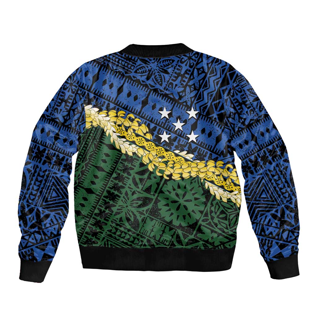 Halo Olaketa Solomon Islands Tapa Pattern Bomber Jacket