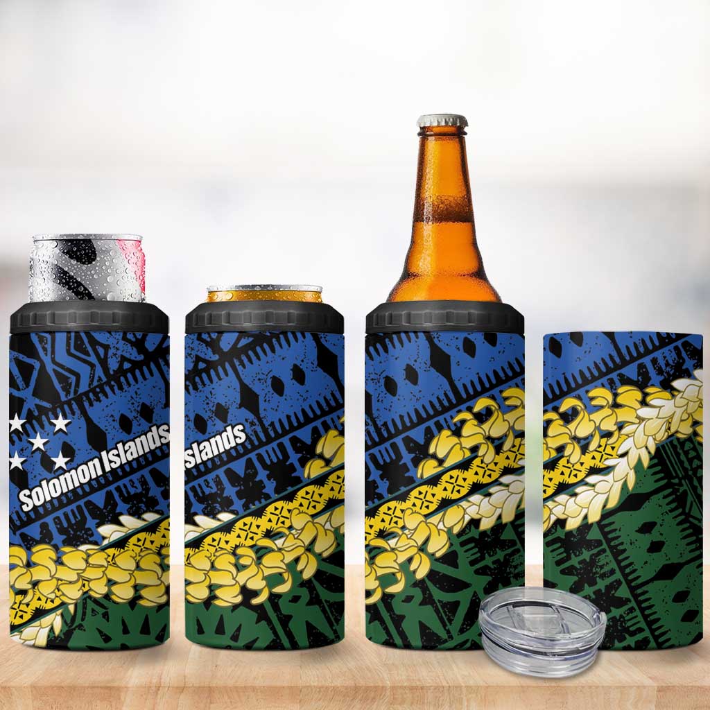Halo Olaketa Solomon Islands Tapa Pattern 4 in 1 Can Cooler Tumbler