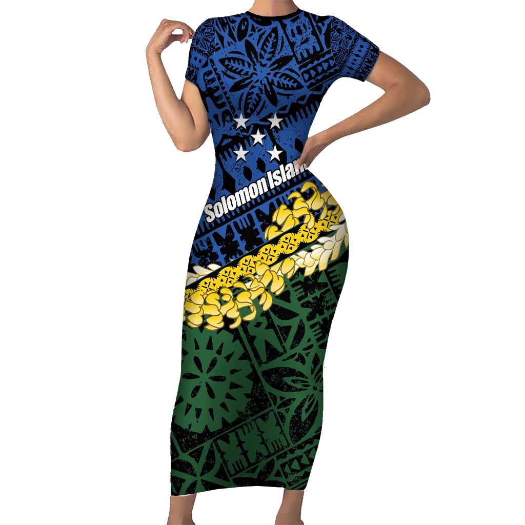 Halo Olaketa Solomon Islands Tapa Pattern Family Matching Short Sleeve Bodycon Dress and Hawaiian Shirt