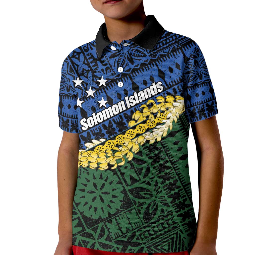 Halo Olaketa Solomon Islands Tapa Pattern Kid Polo Shirt
