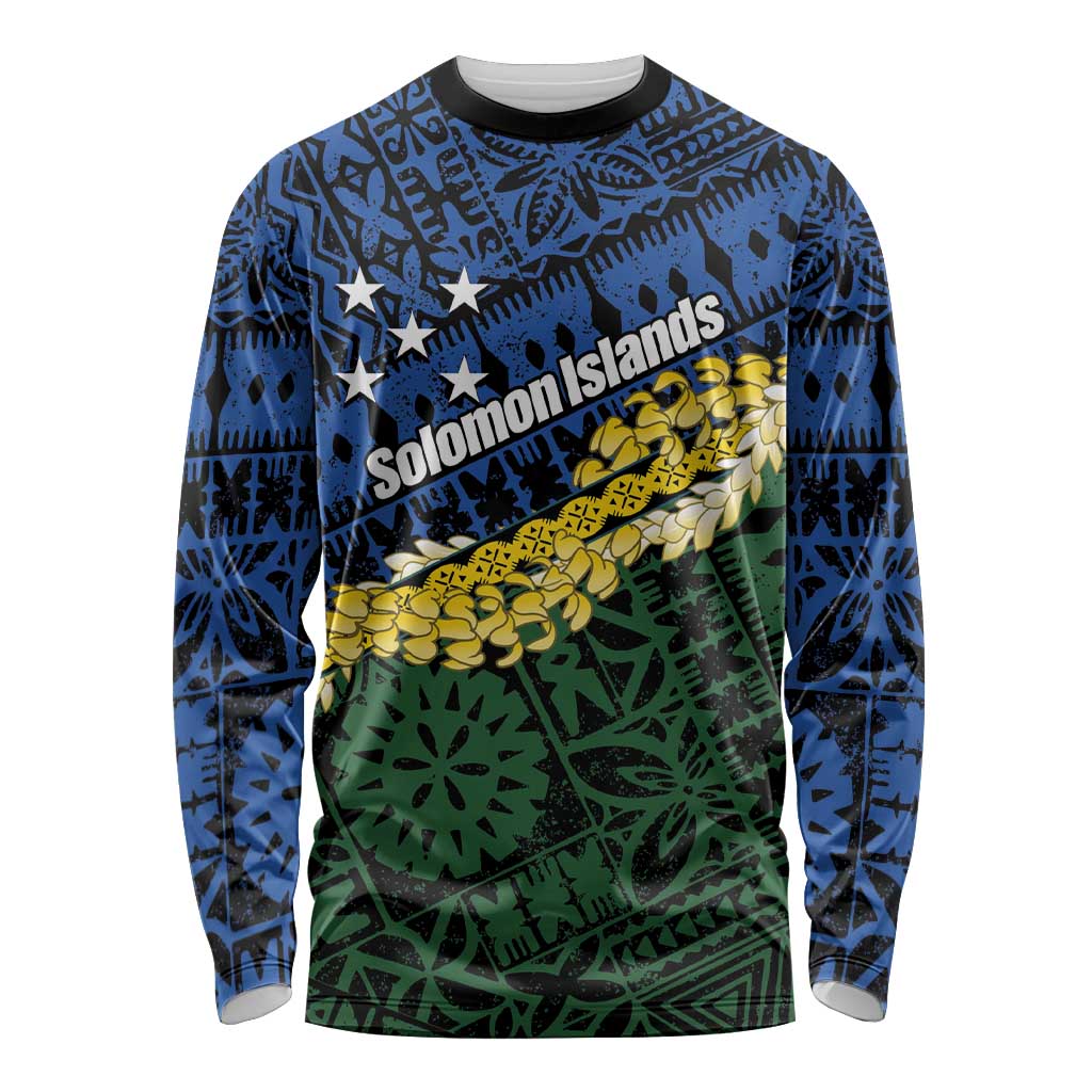 Halo Olaketa Solomon Islands Tapa Pattern Long Sleeve Shirt