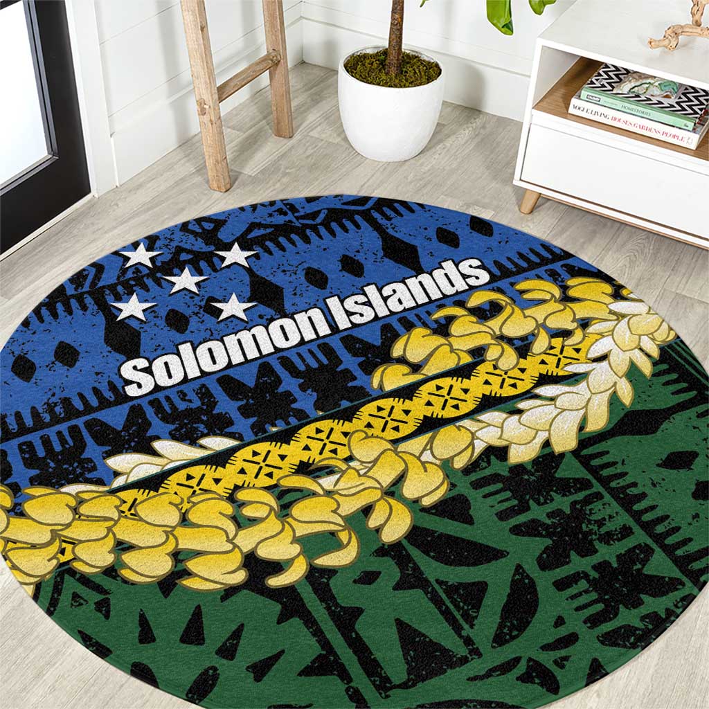 Halo Olaketa Solomon Islands Tapa Pattern Round Carpet