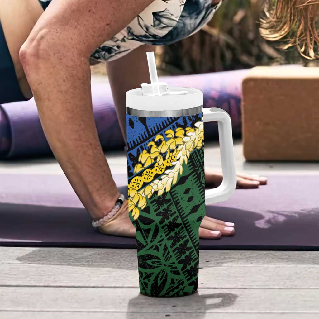 Halo Olaketa Solomon Islands Tapa Pattern Tumbler With Handle