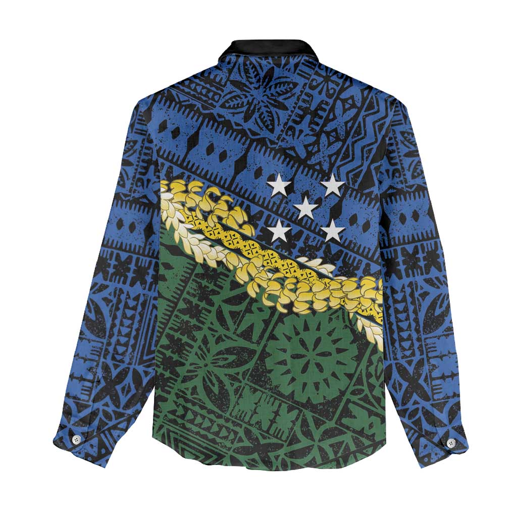 Halo Olaketa Solomon Islands Tapa Pattern Women Casual Shirt
