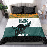 AUNZ Rugby Custom Bedding Set Australia Kangaroo New Zealand Silver Fern - Polynesian Pride
