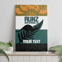 AUNZ Rugby Custom Canvas Wall Art Australia Kangaroo New Zealand Silver Fern - Polynesian Pride