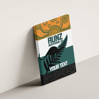 AUNZ Rugby Custom Canvas Wall Art Australia Kangaroo New Zealand Silver Fern - Polynesian Pride