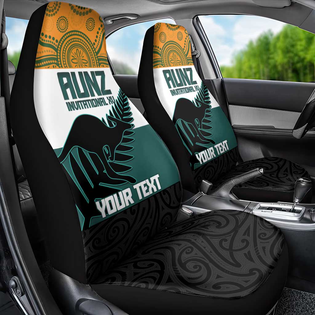 AUNZ Rugby Custom Car Seat Cover Australia Kangaroo New Zealand Silver Fern - Polynesian Pride