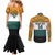 AUNZ Rugby Custom Couples Matching Mermaid Dress and Long Sleeve Button Shirt Australia Kangaroo New Zealand Silver Fern - Polynesian Pride
