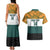 AUNZ Rugby Custom Couples Matching Tank Maxi Dress and Hawaiian Shirt Australia Kangaroo New Zealand Silver Fern - Polynesian Pride