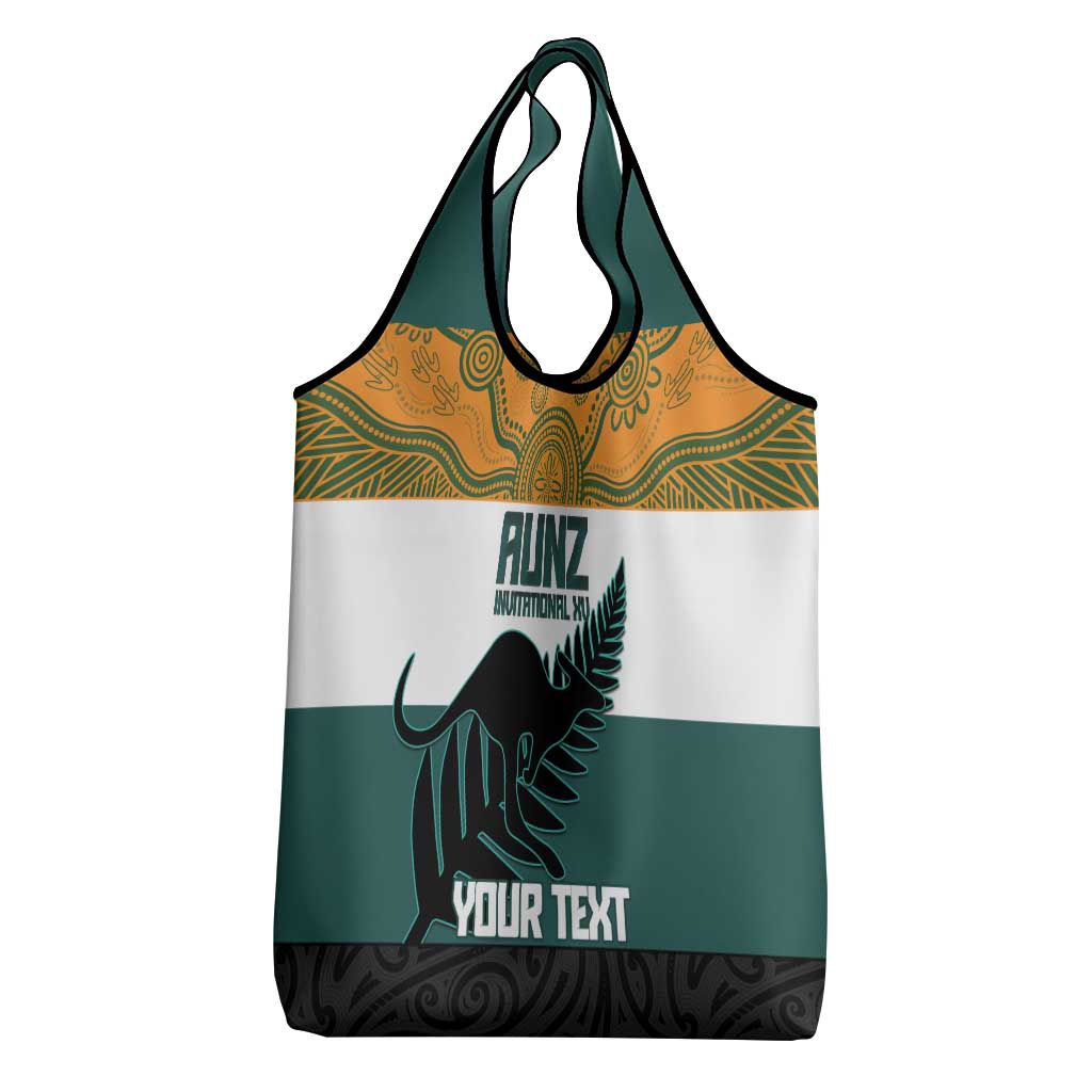 AUNZ Rugby Custom Grocery Bag Australia Kangaroo New Zealand Silver Fern - Polynesian Pride
