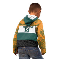AUNZ Rugby Custom Kid Hoodie Australia Kangaroo New Zealand Silver Fern - Polynesian Pride