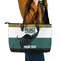 AUNZ Rugby Custom Leather Tote Bag Australia Kangaroo New Zealand Silver Fern - Polynesian Pride