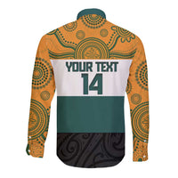 AUNZ Rugby Custom Long Sleeve Button Shirt Australia Kangaroo New Zealand Silver Fern - Polynesian Pride