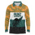 AUNZ Rugby Custom Long Sleeve Polo Shirt Australia Kangaroo New Zealand Silver Fern - Polynesian Pride