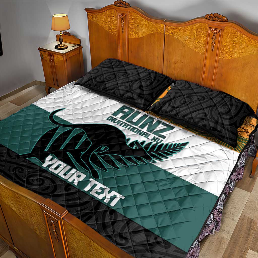 AUNZ Rugby Custom Quilt Bed Set Australia Kangaroo New Zealand Silver Fern - Polynesian Pride