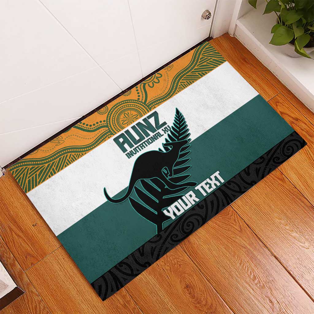 AUNZ Rugby Custom Rubber Doormat Australia Kangaroo New Zealand Silver Fern - Polynesian Pride