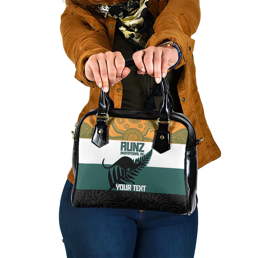 AUNZ Rugby Custom Shoulder Handbag Australia Kangaroo New Zealand Silver Fern - Polynesian Pride