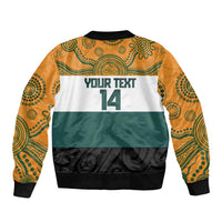 AUNZ Rugby Custom Sleeve Zip Bomber Jacket Australia Kangaroo New Zealand Silver Fern - Polynesian Pride