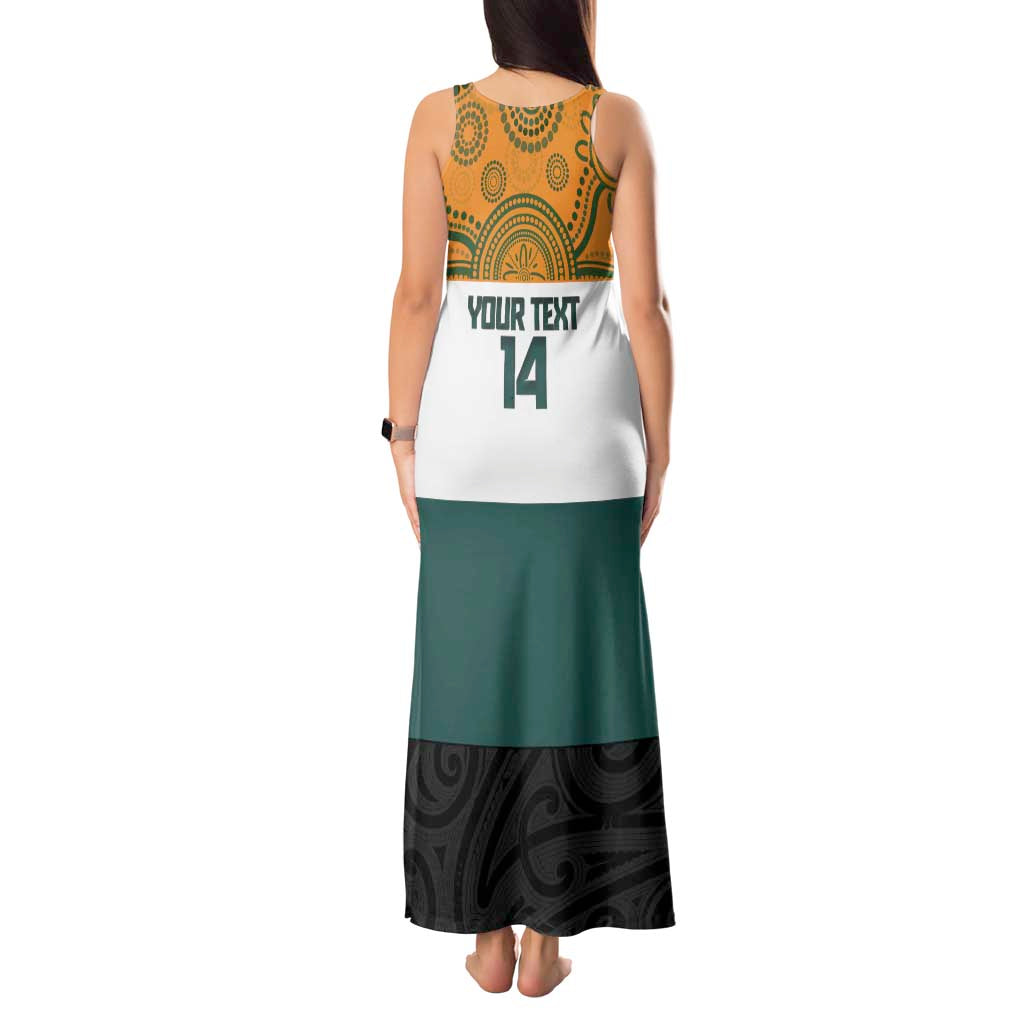 AUNZ Rugby Custom Tank Maxi Dress Australia Kangaroo New Zealand Silver Fern - Polynesian Pride