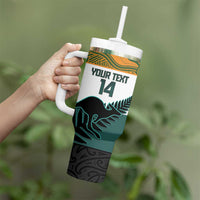 AUNZ Rugby Custom Tumbler With Handle Australia Kangaroo New Zealand Silver Fern - Polynesian Pride