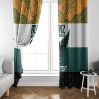 AUNZ Rugby Custom Window Curtain Australia Kangaroo New Zealand Silver Fern - Polynesian Pride