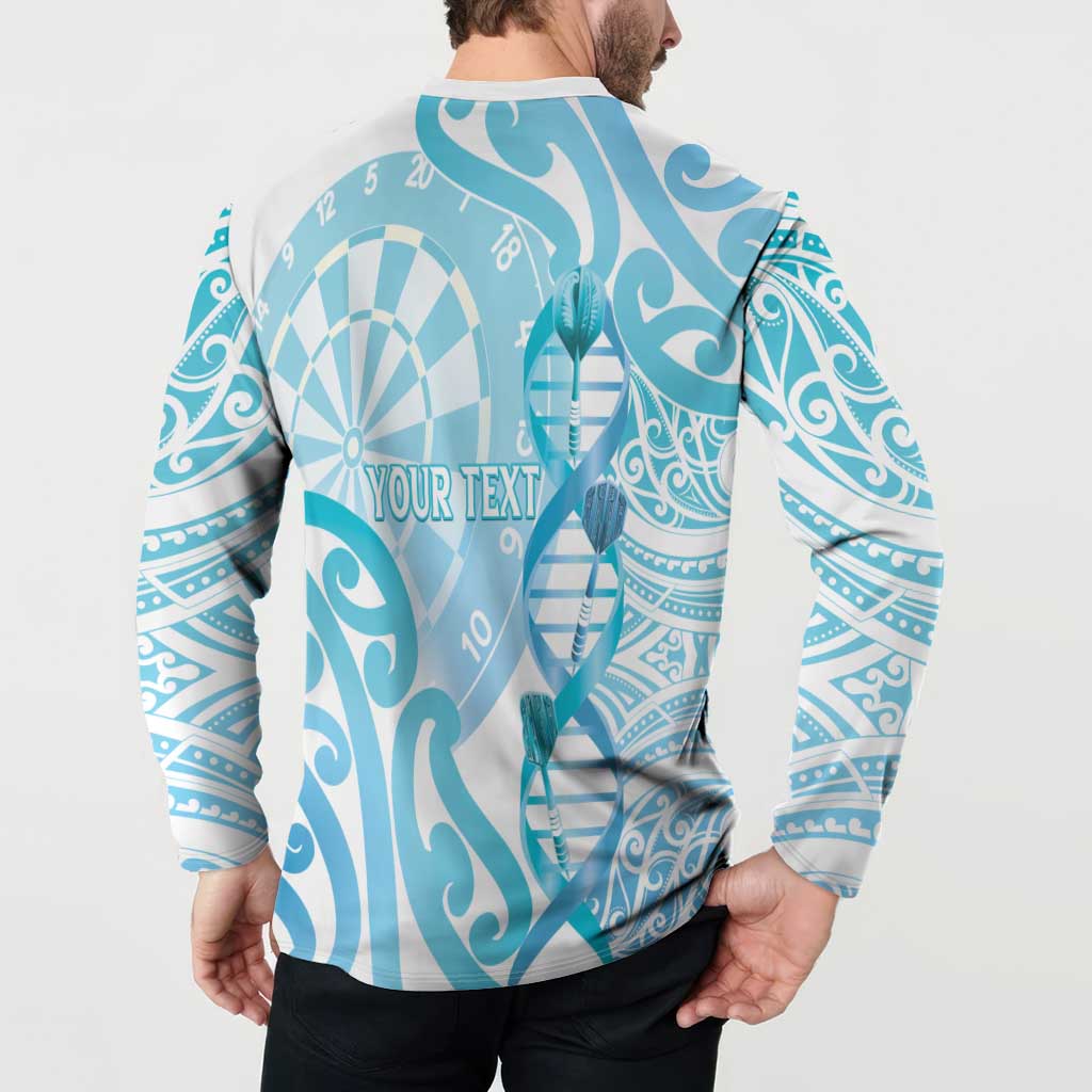 Personalised New Zealand Darts Button Sweatshirt Aotearoa Maori Its In My DNA White - Polynesian Pride