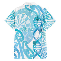 Personalised New Zealand Darts Family Matching Off The Shoulder Long Sleeve Dress and Hawaiian Shirt Aotearoa Maori Its In My DNA White - Polynesian Pride