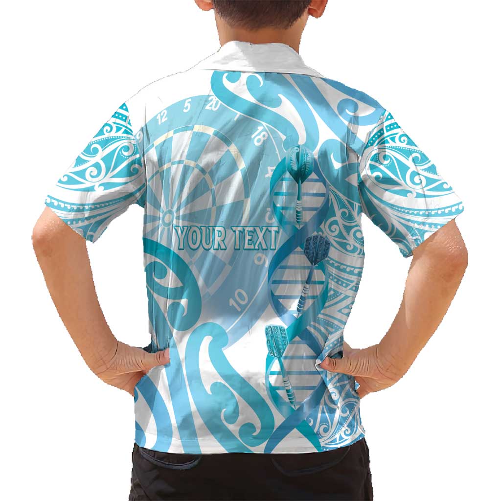 Personalised New Zealand Darts Family Matching Off Shoulder Maxi Dress and Hawaiian Shirt Aotearoa Maori Its In My DNA White LT14 - Polynesian Pride