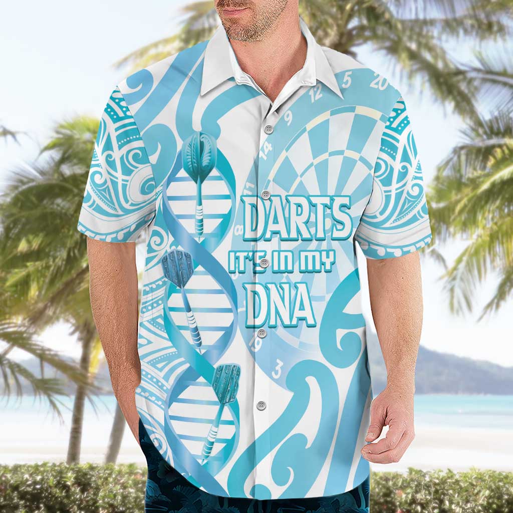 Personalised New Zealand Darts Hawaiian Shirt Aotearoa Maori Its In My DNA White - Polynesian Pride