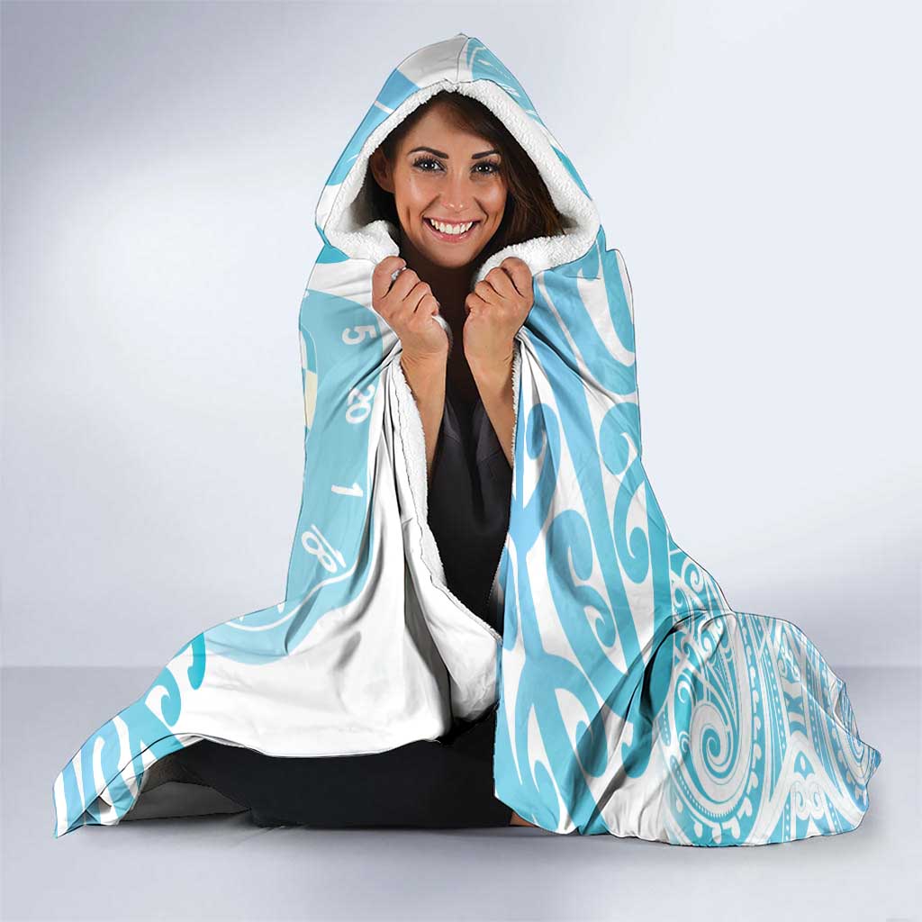New Zealand Darts Hooded Blanket Aotearoa Maori Its In My DNA White - Polynesian Pride