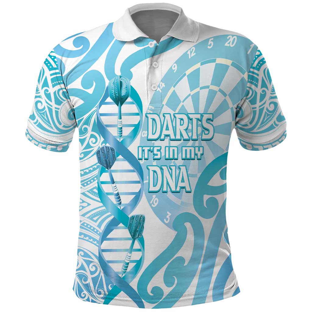 Personalised New Zealand Darts Polo Shirt Aotearoa Maori Its In My DNA White - Polynesian Pride