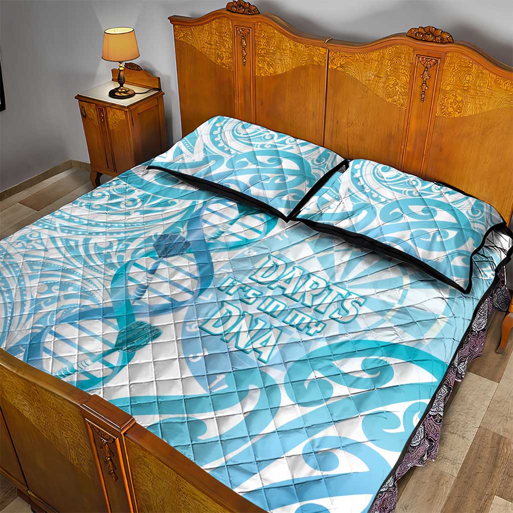 New Zealand Darts Quilt Bed Set Aotearoa Maori Its In My DNA White - Polynesian Pride