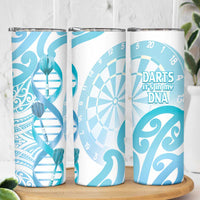 New Zealand Darts Skinny Tumbler Aotearoa Maori Its In My DNA White LT14 - Polynesian Pride