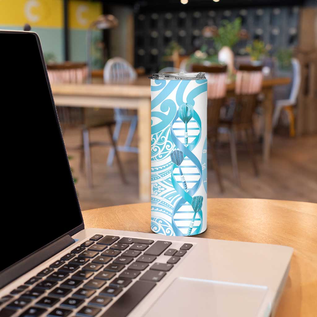 New Zealand Darts Skinny Tumbler Aotearoa Maori Its In My DNA White LT14 - Polynesian Pride