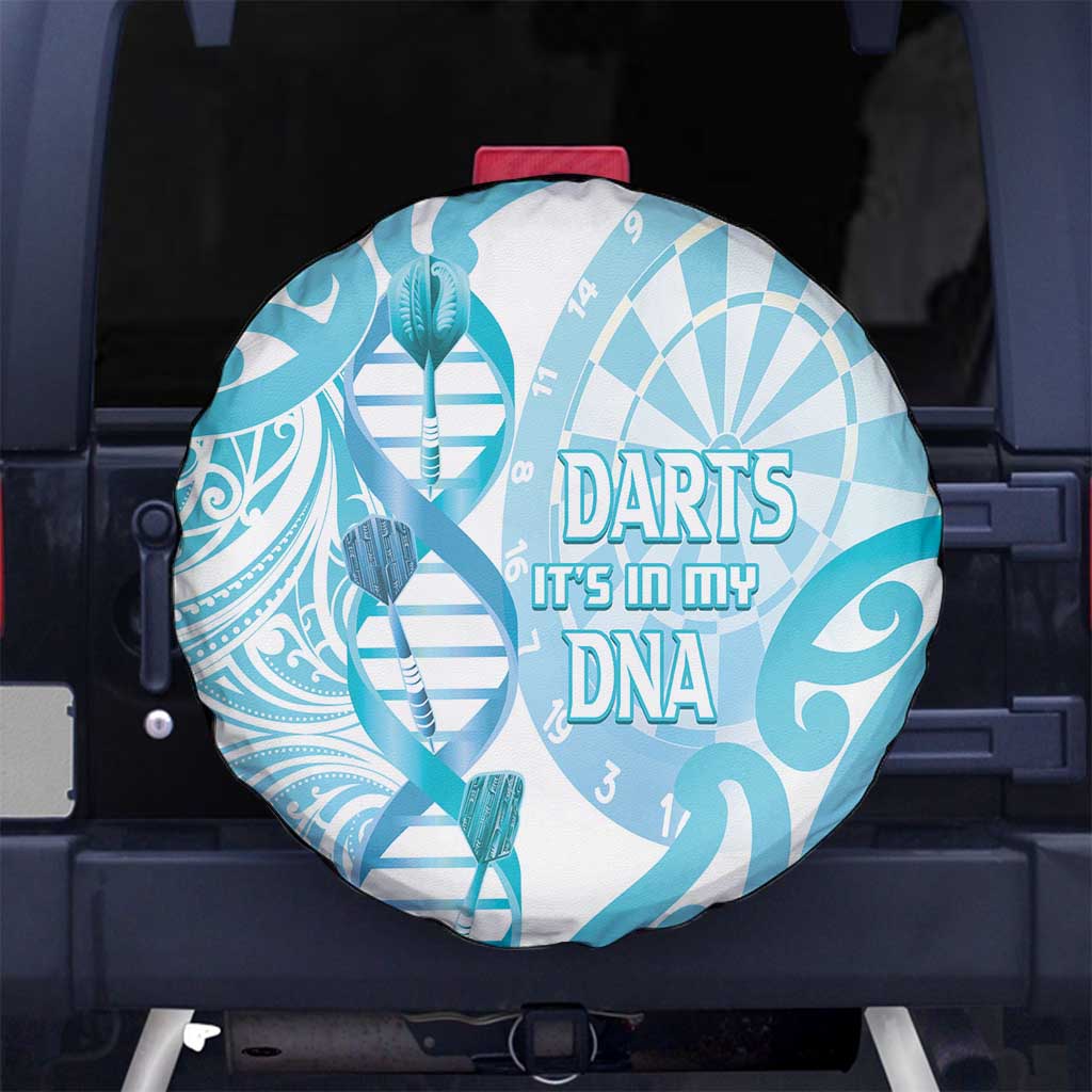 New Zealand Darts Spare Tire Cover Aotearoa Maori Its In My DNA White - Polynesian Pride