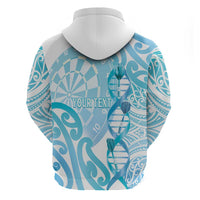 Personalised New Zealand Darts Zip Hoodie Aotearoa Maori Its In My DNA White - Polynesian Pride