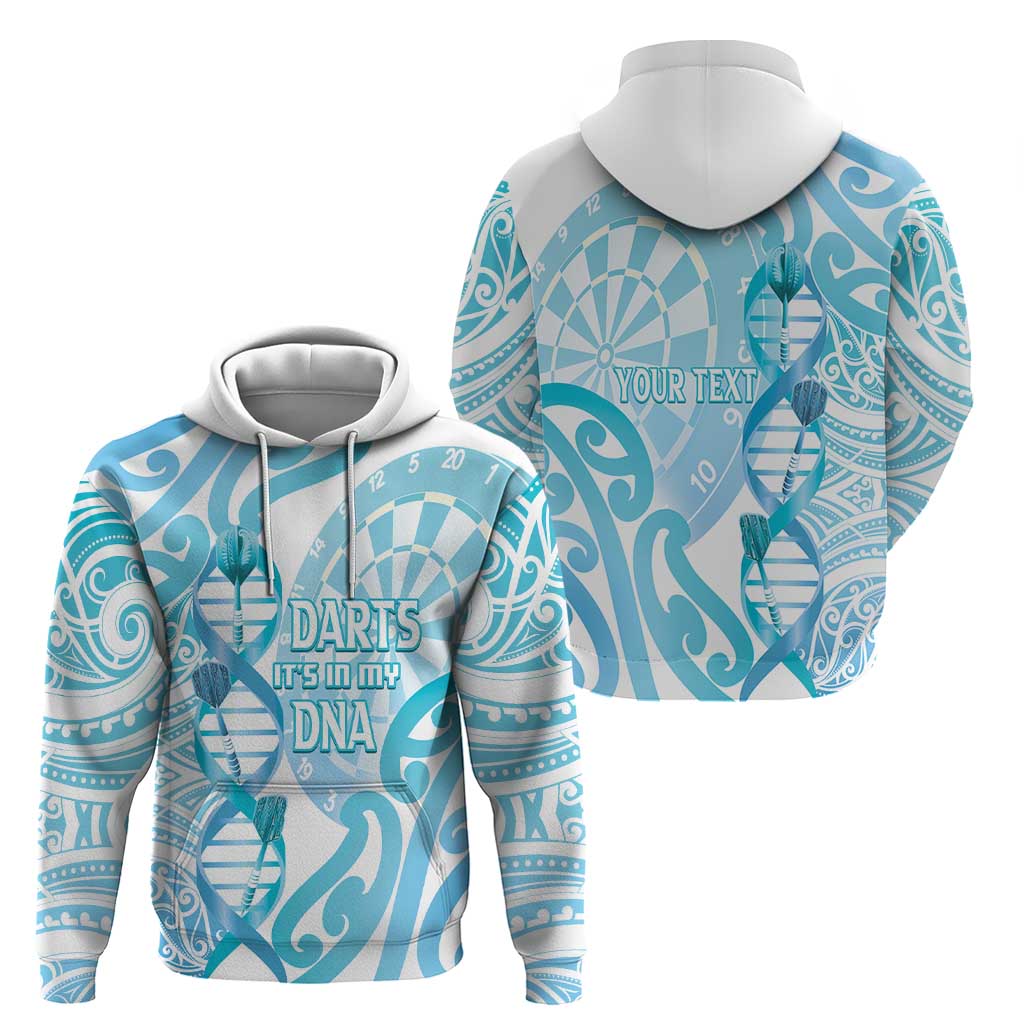 Personalised New Zealand Darts Zip Hoodie Aotearoa Maori Its In My DNA White - Polynesian Pride