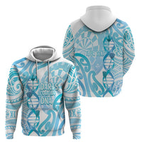 Personalised New Zealand Darts Zip Hoodie Aotearoa Maori Its In My DNA White - Polynesian Pride