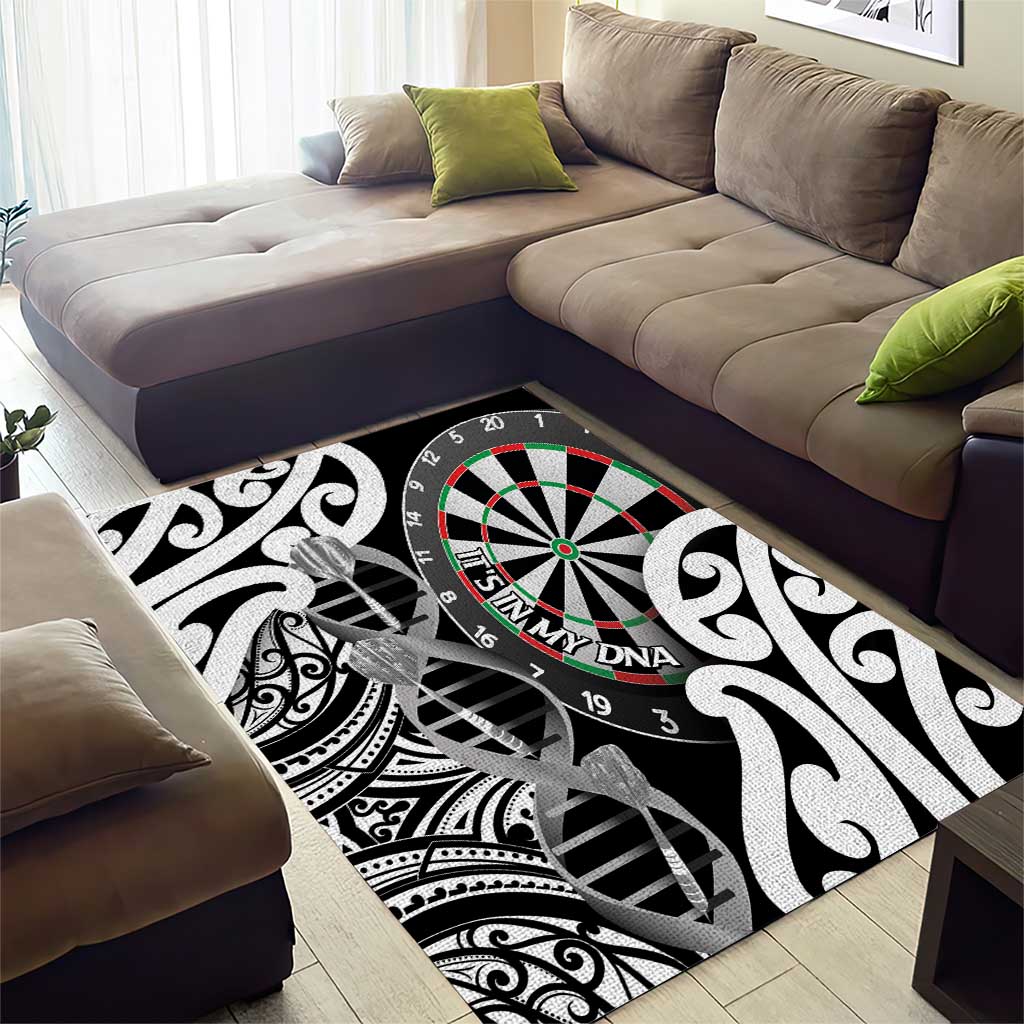 New Zealand Darts Area Rug Aotearoa Maori Its In My DNA Black - Polynesian Pride