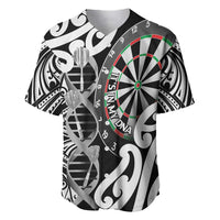 Personalised New Zealand Darts Baseball Jersey Aotearoa Maori Its In My DNA Black LT14 Black - Polynesian Pride