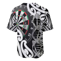Personalised New Zealand Darts Baseball Jersey Aotearoa Maori Its In My DNA Black LT14 - Polynesian Pride