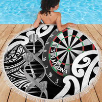 New Zealand Darts Beach Blanket Aotearoa Maori Its In My DNA Black - Polynesian Pride