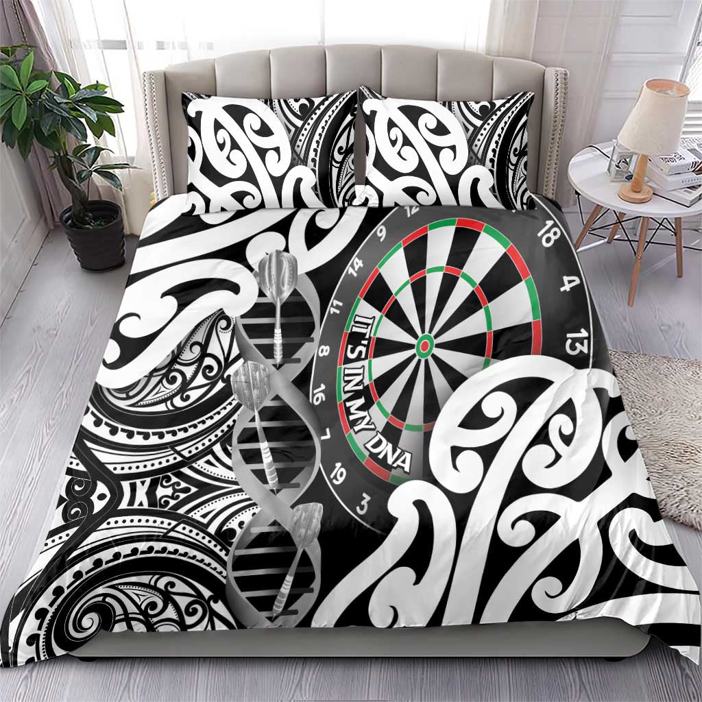New Zealand Darts Bedding Set Aotearoa Maori Its In My DNA Black - Polynesian Pride